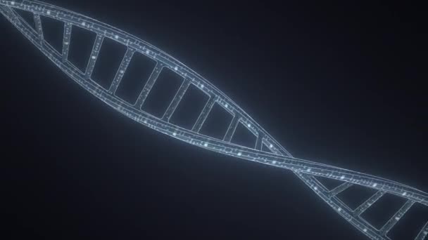 Mesterséges DNS molekula, nanotechnológia az orvostudományban. Looping 3D animáció — Stock videók