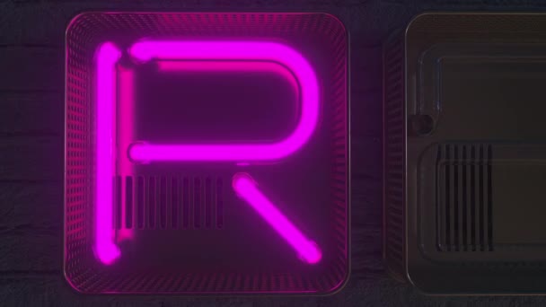 RELAX signboard made with glowing neon letters in the dark. 3D animation — Stock Video