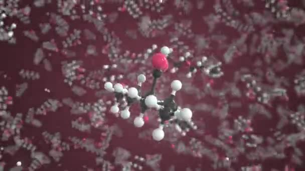 バルプロ酸の分子。分離された分子モデル、ループ3Dアニメーションまたは動きの背景 — ストック動画