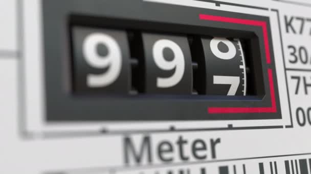Analoge teller of meter met CAR tekst. Conceptuele 3D animatie — Stockvideo