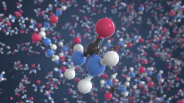 Molécule d'urée. Modèle moléculaire isolé. Boucle animation 3D ou arrière-plan de mouvement — Video