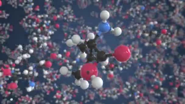 Valinemolekyl, isolerad molekylär modell. Looping 3D-animering eller rörelse bakgrund — Stockvideo