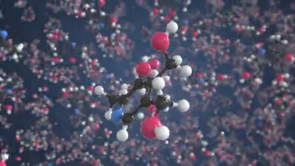 Μόριο βιταμίνης b6, επιστημονικό μοριακό μοντέλο, looping 3d animation — Αρχείο Βίντεο