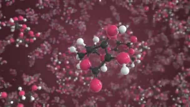 Molécula de vitamina C, modelo molecular aislado. Looping animación en 3D o fondo de movimiento — Vídeo de stock