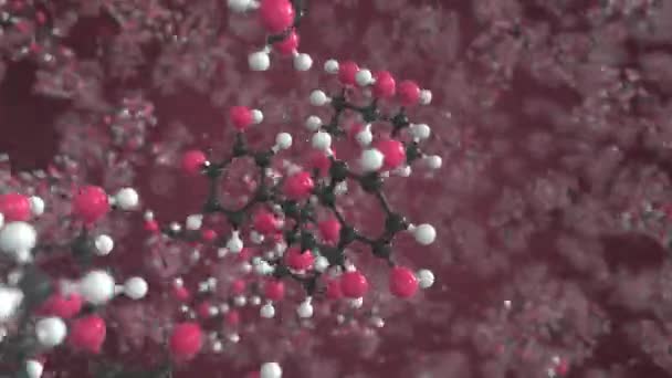 Toplardan yapılmış P vitamini molekülü, bilimsel moleküler model. 3B canlandırma veya hareket arkaplanı döngüsü — Stok video