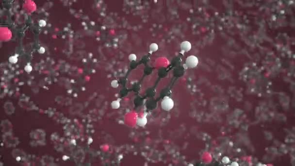 ボールで作られたキサントン分子,科学的な分子モデル.3Dアニメーションまたはモーション背景のループ — ストック動画