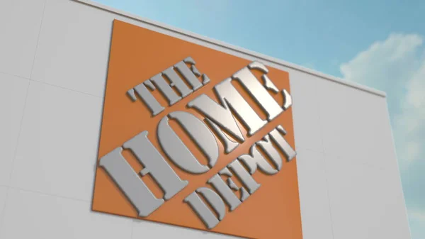 Логотип Home Depot, Inc. на стіні. Редакція 3D рендеринга — стокове фото