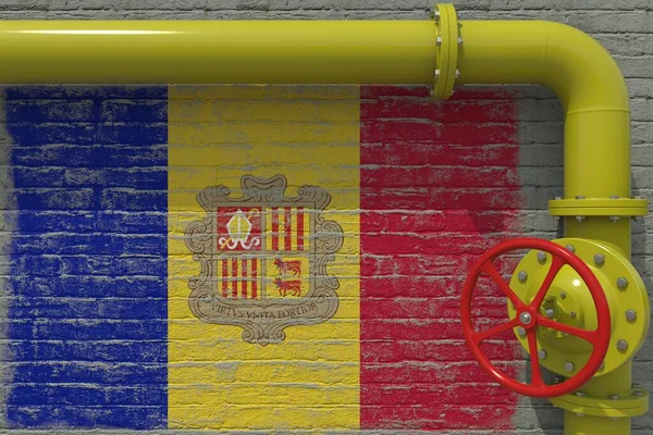 Трупа з клапаном і прапором Андорри. 3d рендеринг — стокове фото