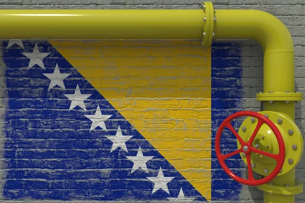 Трупа з клапаном і прапором Боснії. 3d рендеринг — стокове фото