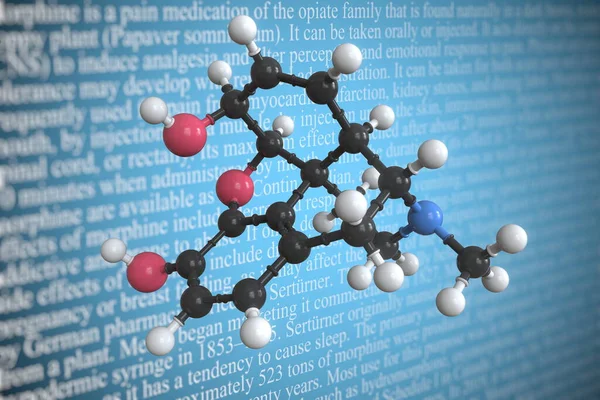 Morphium, wissenschaftliches Molekularmodell, 3D-Rendering — Stockfoto