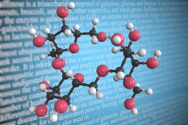 Raffinose scientific molecular model, 3D rendering