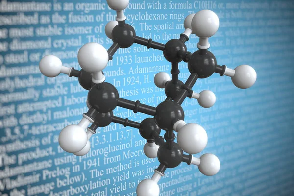 Molekularmodell von Diamantan, 3D-Rendering — Stockfoto