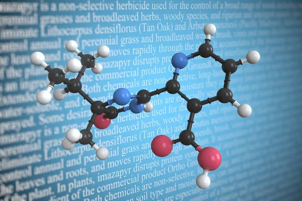 Molekularmodell von imazapyr, 3D-Rendering — Stockfoto