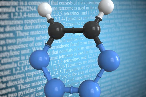 Molekularmodell von Tetrazin, 3D-Rendering — Stockfoto