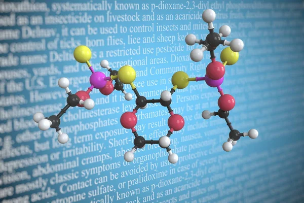 Dioxathion scientific molecular model, 3D rendering