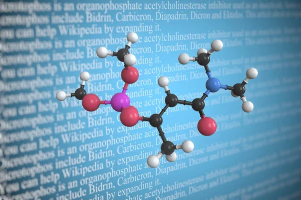 Molekularmodell der Dikrotophos, 3D-Rendering — Stockfoto