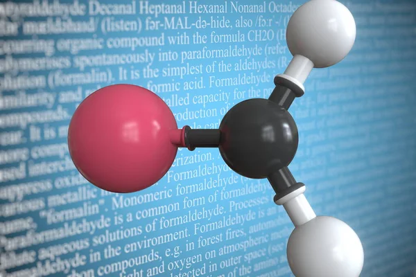 Formaldehyd wissenschaftliches Molekularmodell, 3D-Rendering — Stockfoto