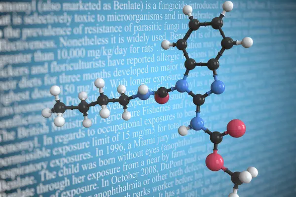 Benomyl scientific molecular model, 3D rendering