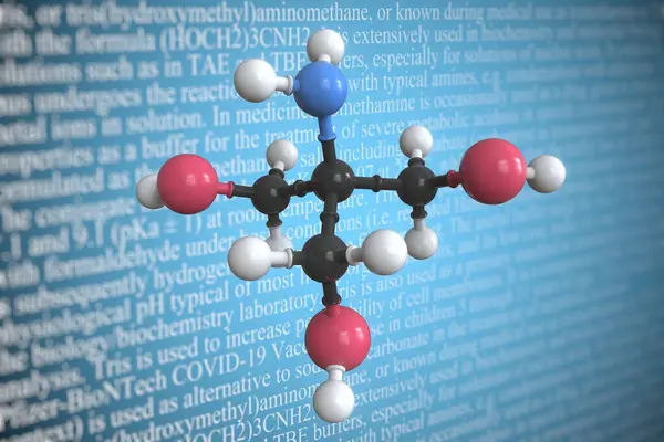 Tris scientific molecular model, 3D rendering
