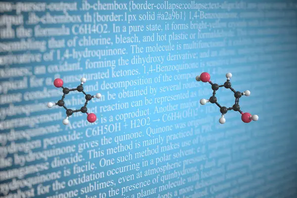 Quinhydrone scientific molecular model, 3D rendering