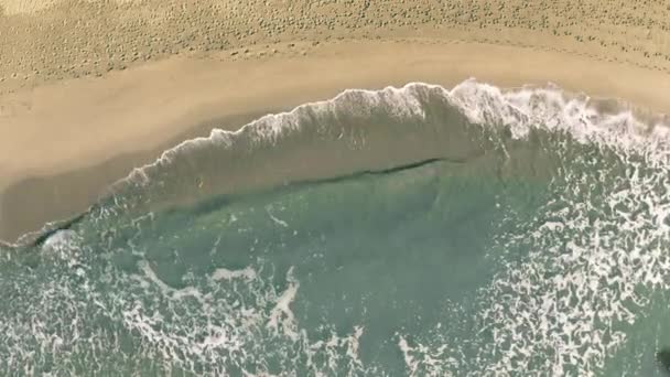 Lopud parola rivelata con l'ombra di un aeroplano volante sulla spiaggia — Video Stock