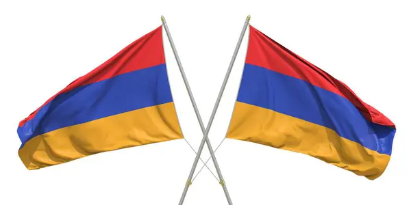 Banderas aisladas de Armenia sobre fondo blanco. Renderizado 3D — Foto de Stock