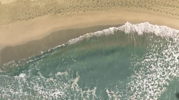 Sri Lanka woord wordt onthuld met de schaduw van een vliegend vliegtuig op het strand — Stockvideo