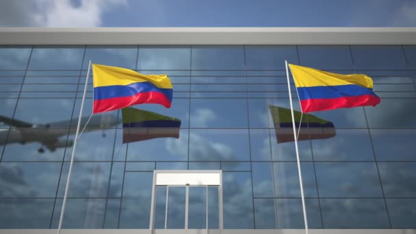 Bendera Bandara Dan Lepas Landas Pesawat Komersial — Stok Video