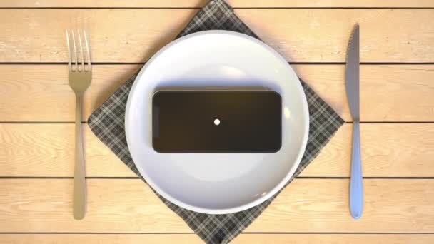 Logo Display Smartphone Plate — Stock Video
