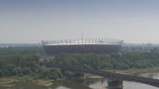 Varování Polsko Června2022 Letecký Snímek Národního Stadionu Pge Narodowy — Stock video