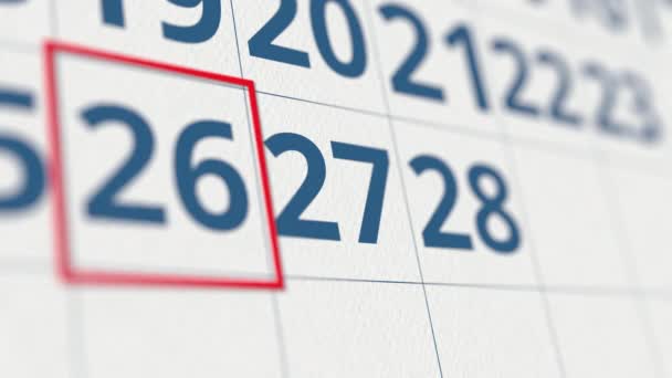 Calendario Con Día Comprobado Del Mes — Vídeos de Stock