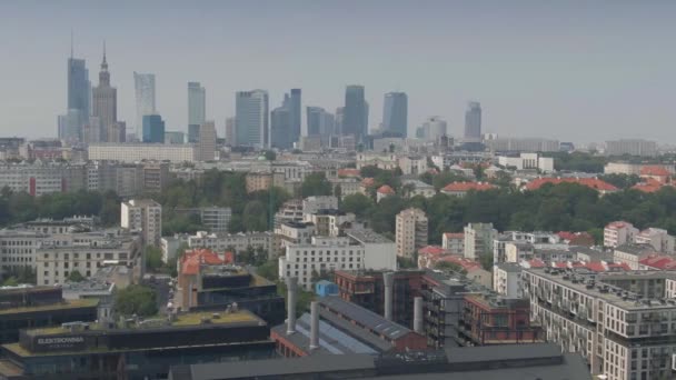 Warsaw Lengyelország 2022 Június Varsó Belvárosának Légi Kilátása — Stock videók