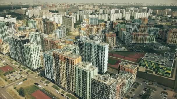 Letecký Snímek Velké Obytné Čtvrti Moskvě — Stock video