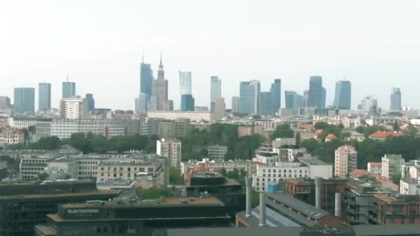 Warsaw Polen Juni 2022 Flygfoto Centrala Warszawa — Stockvideo