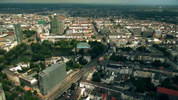 Vista Aérea Dusseldorf Alemania — Vídeo de stock