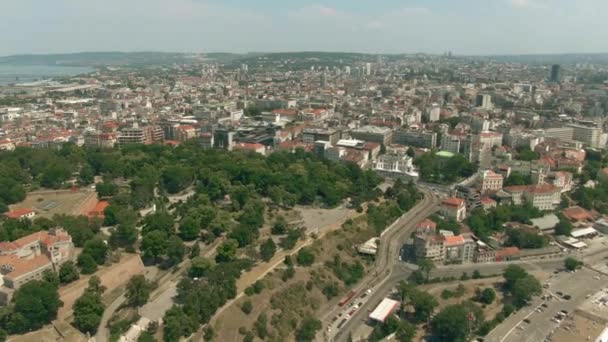 Luchtfoto Van Oude Binnenstad Historische Wijk Het Centrum Van Belgrado — Stockvideo