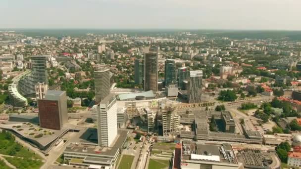 Вильнюс Литуания Июня 2022 Года Вид Воздуха Бизнес Центр Европы — стоковое видео