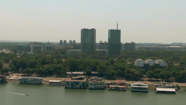 Белград Сербия Июля 2022 Года Снимок Воздуха Муниципалитета Новый Белград — стоковое видео