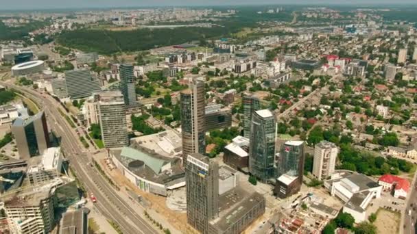 Vilnius Lithuania Июня 2022 Года Европа Бизнес Центр — стоковое видео