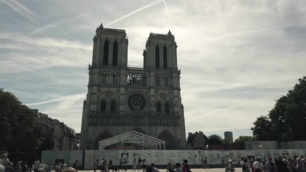 Párizs Franciaország 2022 Július Notre Dame Paris Katedrális Felújítás Alatt — Stock videók