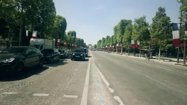 Paris Frankrike Juli 2022 Tomma Champs Elysees Gatan — Stockvideo