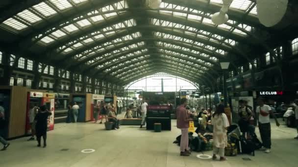 Lille France Июля Lille Flandres Railway Station — стоковое видео