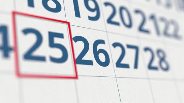 Kalendář Kontrolovaným Dnem Měsíci — Stock video
