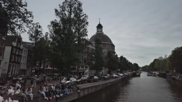 Amsterdam Nizozemsko Června 2022 Slavný Městský Kanál — Stock video
