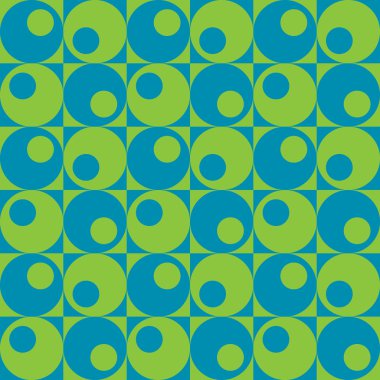 Circles In Squares Pattern in Blue and Green clipart