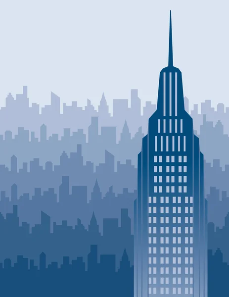 City Skyline Background in Blue — Stock Vector