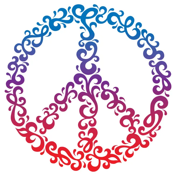 Floral Peace Symbol — Stock Vector