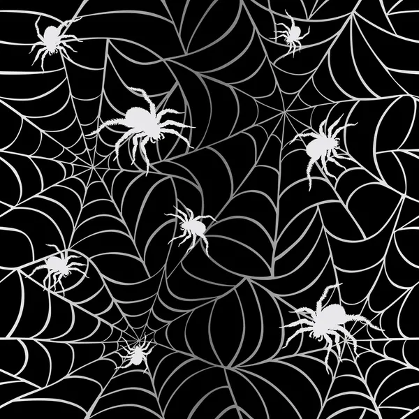 Spiders and Webs_Black — Stock Vector