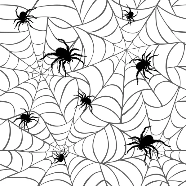 Arañas y Webs _ White — Vector de stock