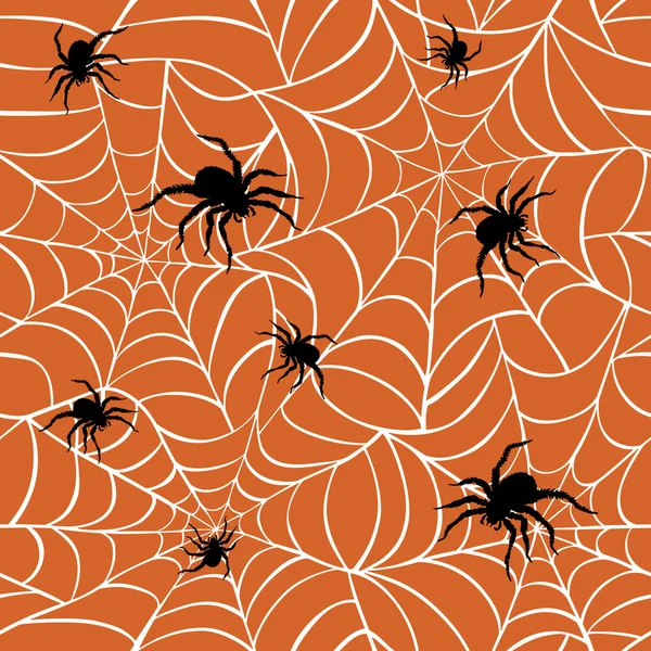 Spiders and Webs_Orange — Stock Vector